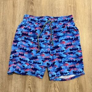 Bugatchi Blue and Pink Swim Shorts